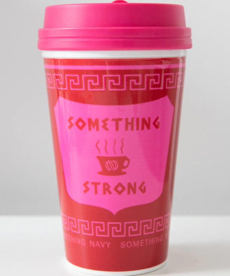 Something Navy's Something Strong Pink Mug, $25