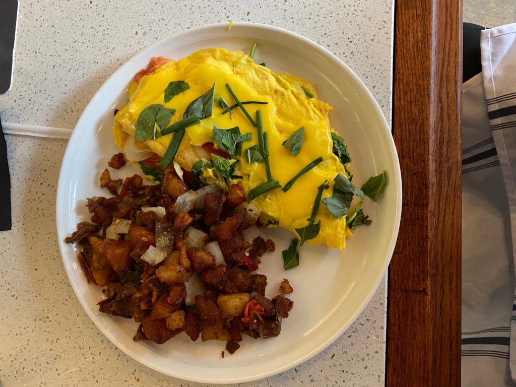 The garden omelette on the menu at Daily Gather in CityCentre. (Photo by Shelby Hodge)