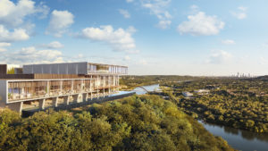 Infinity Pool and Shared Amenity Spaces at Four Seasons Private Residences Lake Austin; Rendering by DBOX for Austin Capital Partners
