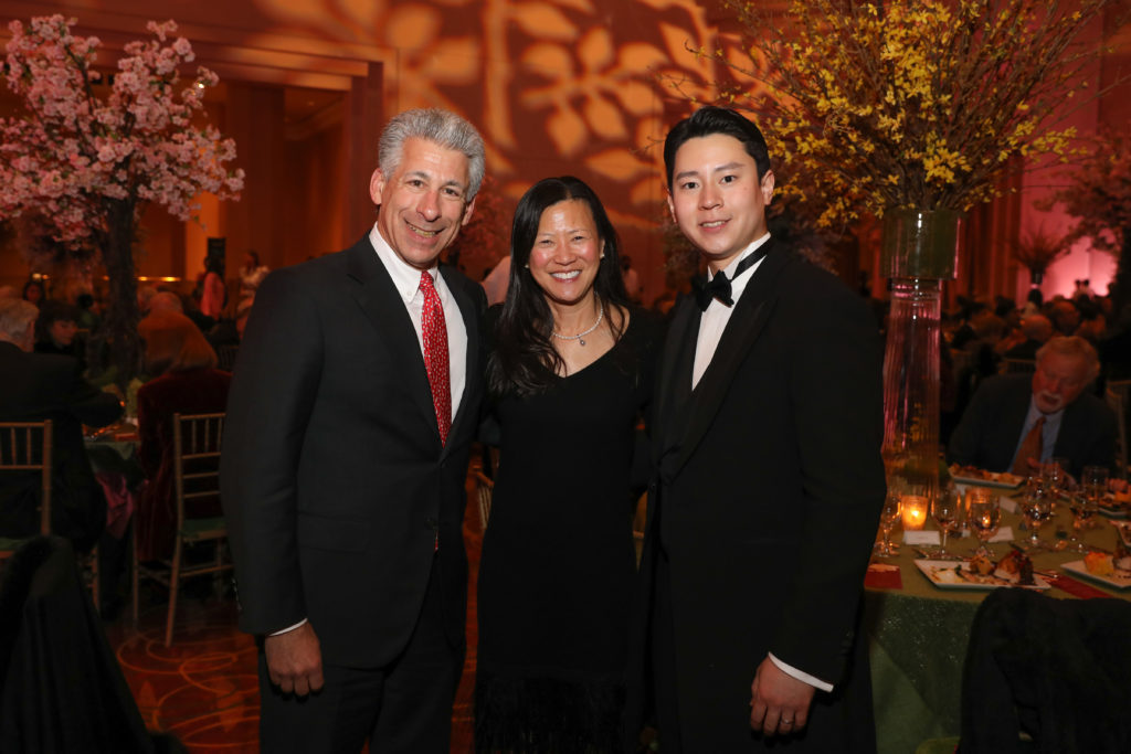 Joe Greenberg & Claire Liu with bass baritone Jongwon Han, third place winner at the Houston Grand Opera Concert of Arias. (Photo by Priscilla Dickson)