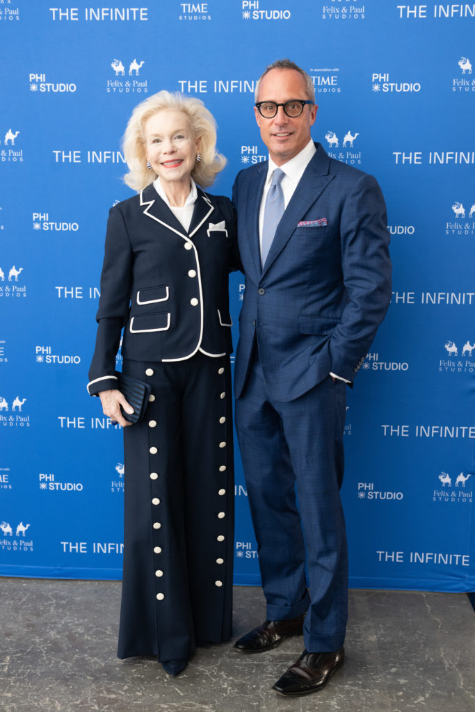 Lynn Wyatt, Mark Sullivan at the party for 'The Infinite' VR trip aboard the International Space Station.