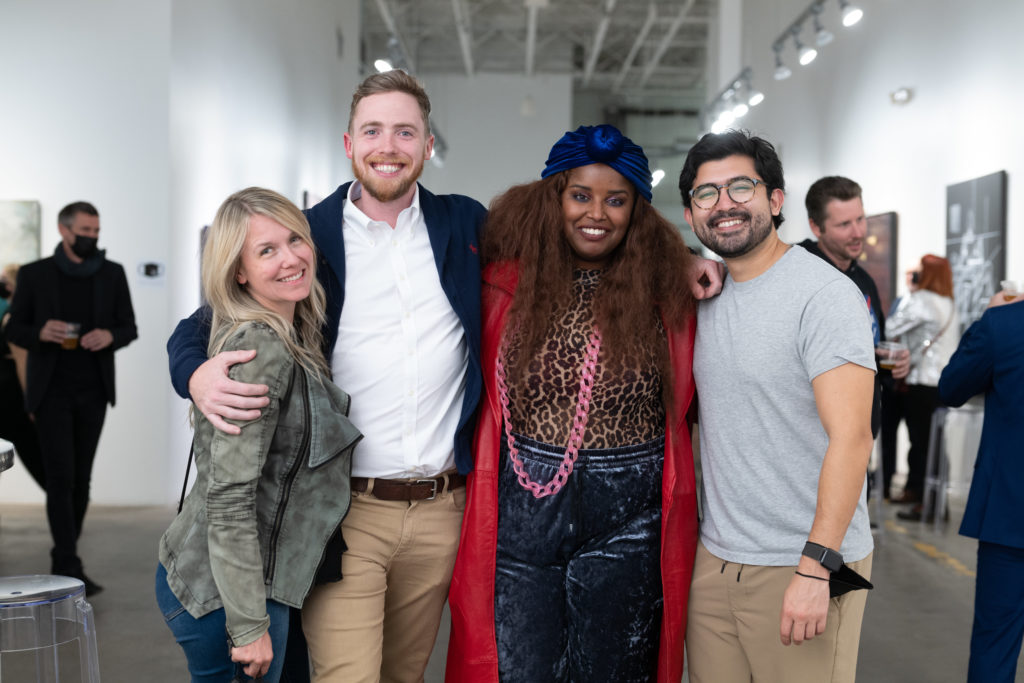 Mara Haaksman, James Inglis, Kam Franklin, Ryan Ramirez at the party for 'The Infinite' VR trip aboard the International Space Station.