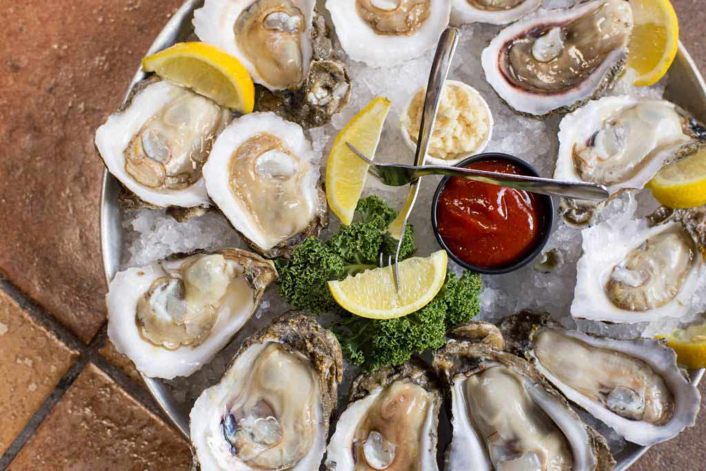 Oysters – The dirty dozen flown in daily and served with tasting notes at Water’s.
