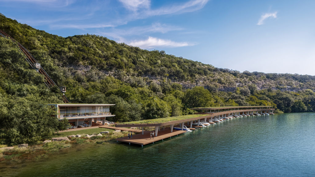 A private lake clubhouse will be part of Four Seasons Private Residences Lake Austin's draw. (Images by DBOX for Austin Capital Partners)
