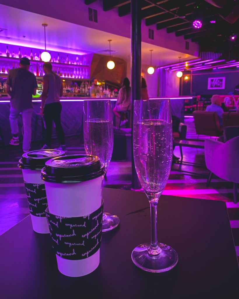 Coffee bar bay day, speakeasy at night. Coffee or champagne the choice is yours at Ampersand.