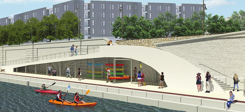 The vision includes the Trinity River Promenade, where residents can enjoy the river. 