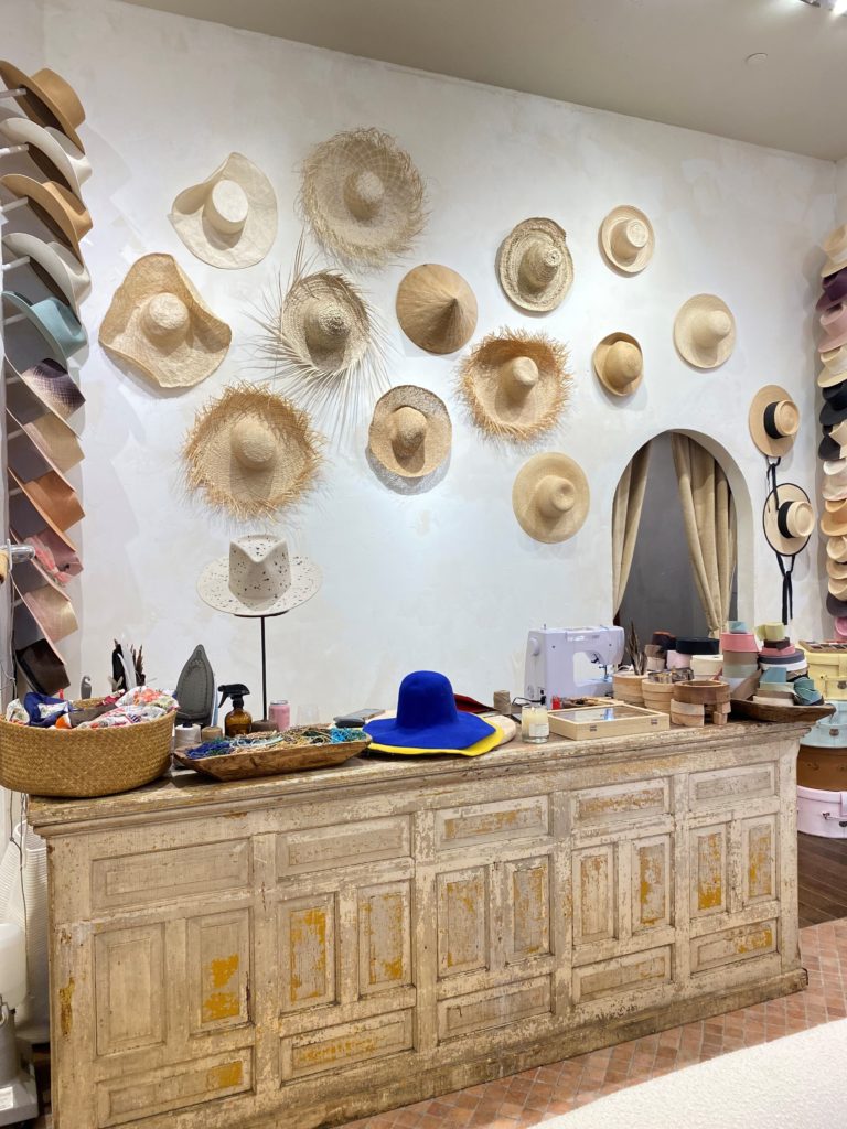 The work station in hat designer Teressa Foglia's sweet boutique in Houston's River Oaks District. (Photo courtesy of Teressa Foglia)