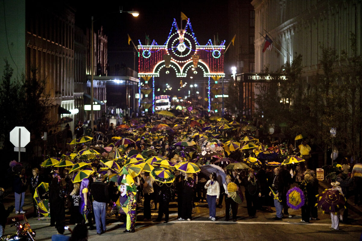 first mardi gras in galveston tx