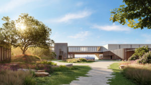 The Garden Plaza and Portal at Four Seasons Private Residences Lake Austin; Rendering by DBOX for Austin Capital Partners