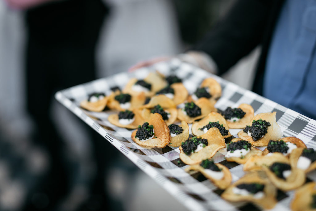 Roe Caviar served on potato chips — a match made in food heaven.  (Photo by Rebecca Patton of Beckley)