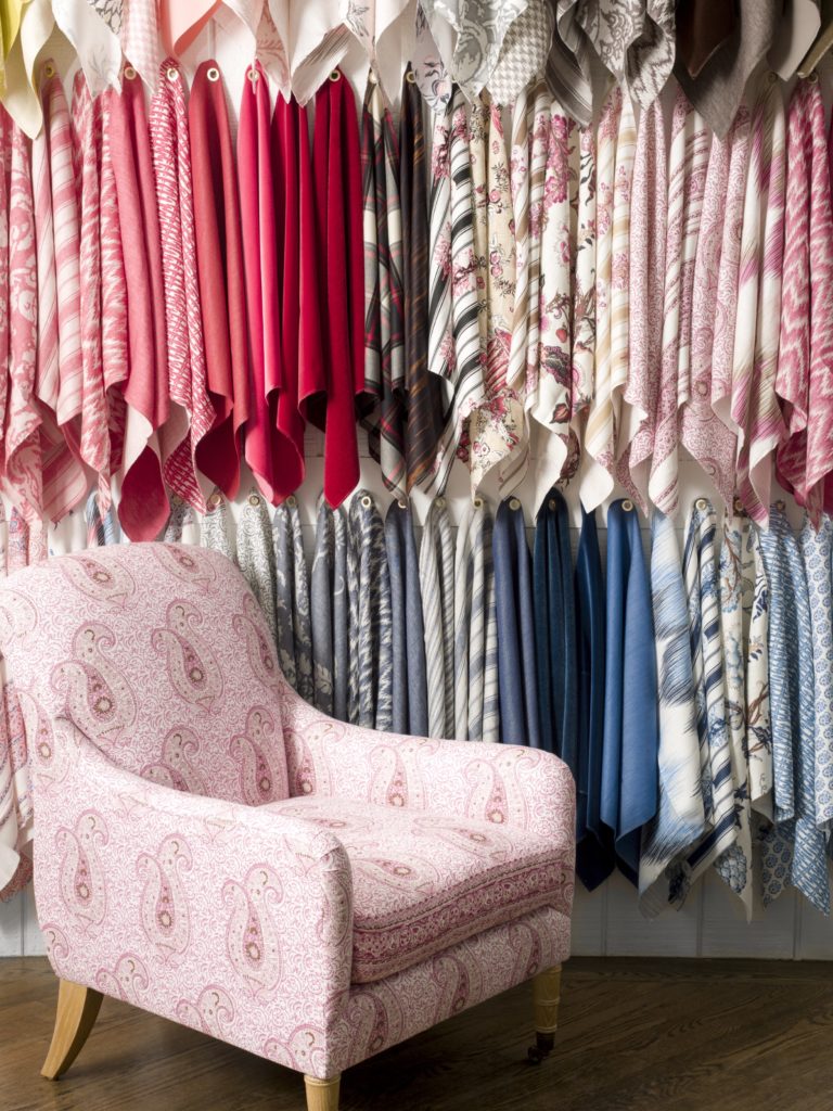 Casa Branca fabric, wallpaper and bench-made furniture to the trade at James showroom