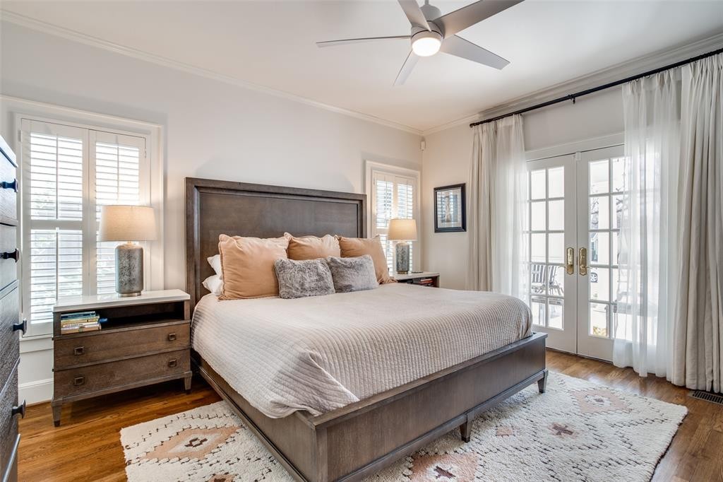 One of three spacious bedrooms in the Lower Greenville bungalow. 