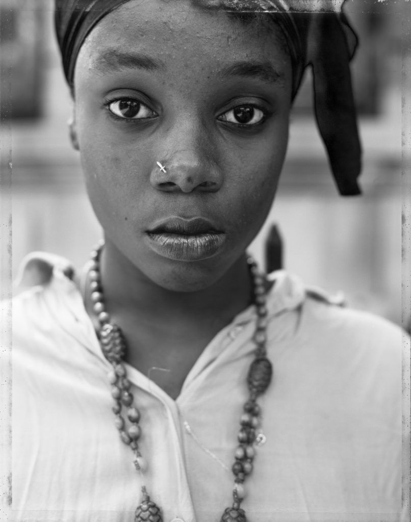 Dawoud Bey's poignant images of African-Americans delicately convey a tenderness, strength and vulnerability, as seen in "A Girl with a Knife Nosepin."