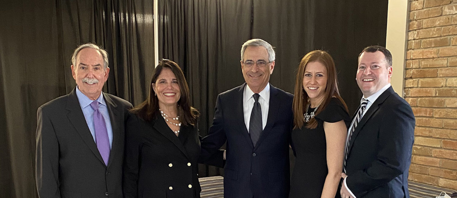 Seven Acres Jewish Senior Care Services gala co-chairs Dr. Bob & Sandy Light, board president Michael Feinstein, gala co-chairs Robyn & Adam Burck.