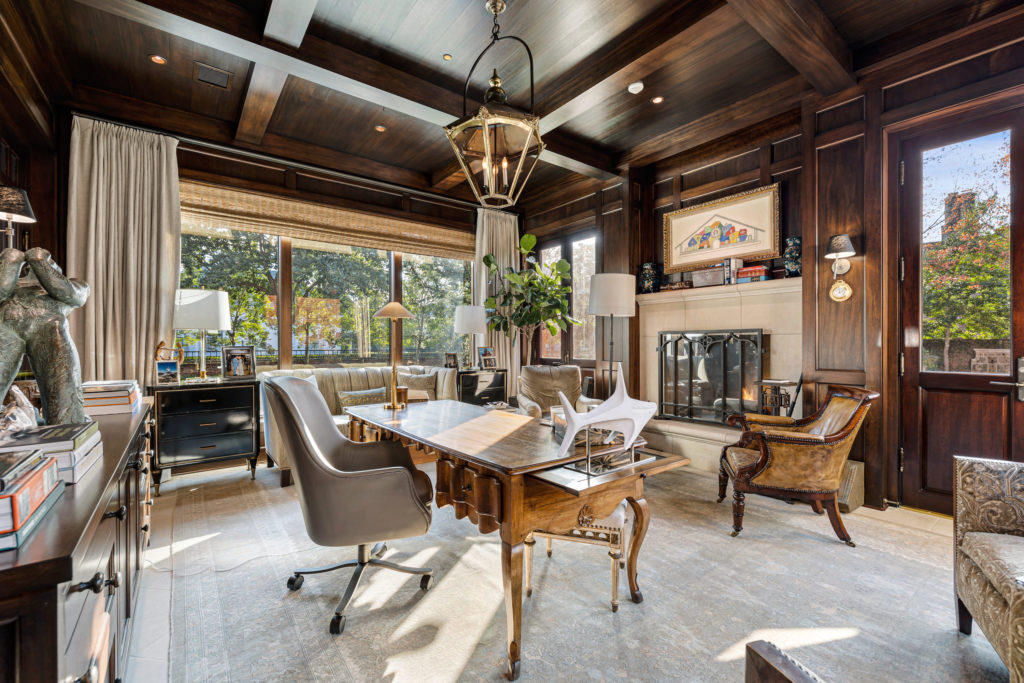 Tony Buzbee's office in his 1722 River Oaks Boulevard home that is on the market for $27,500,000. (Photo by Courtesy of Josh Gremillion for Douglas Elliman)