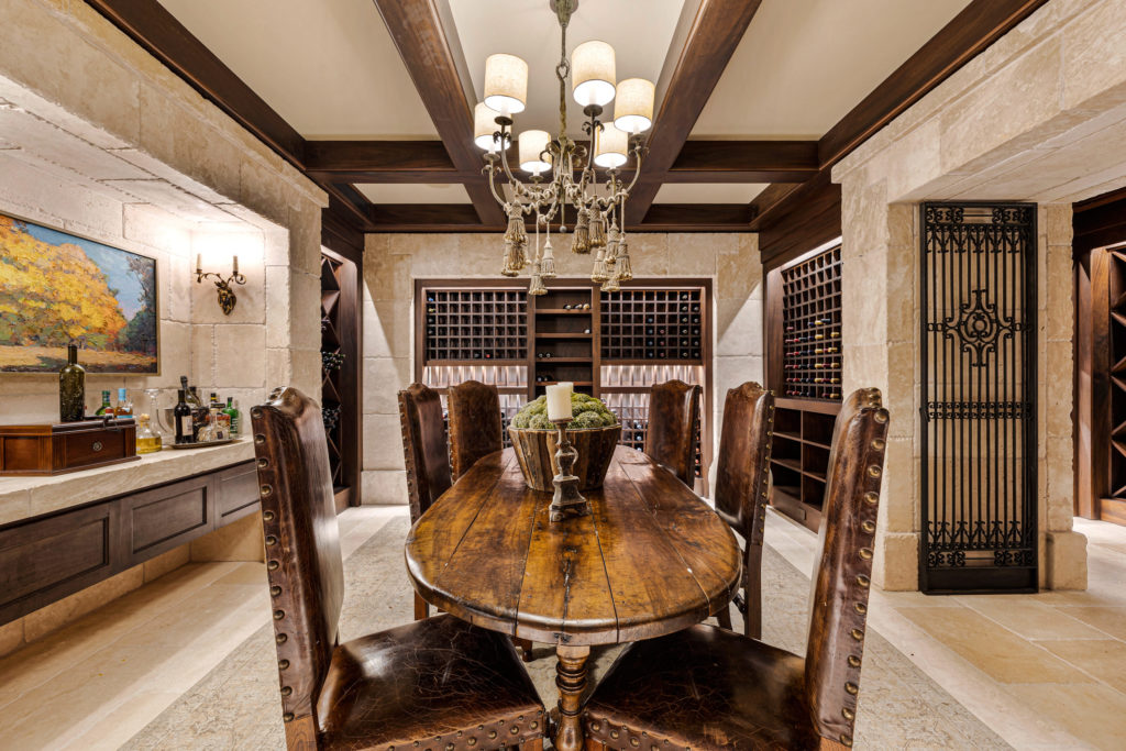 The underground wine cellar in the Frances and Tony Buzbee home at 1722 River Oaks Boulevard.  (Photo by Courtesy of Josh Gremillion for Douglas Elliman)    