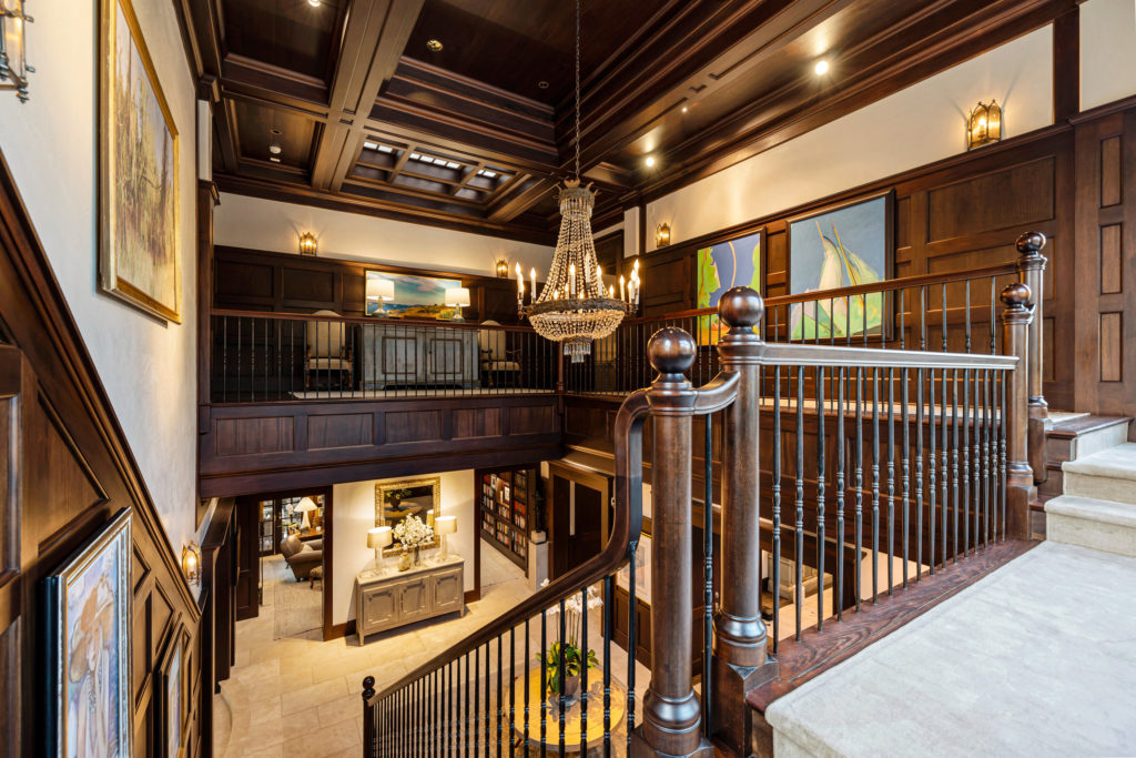 Rich mahogany millwork accentuates the Frances and Tony Buzbee home at 1722 River Oaks Boulevard.  (Photo by Courtesy of Josh Gremillion for Douglas Elliman)    