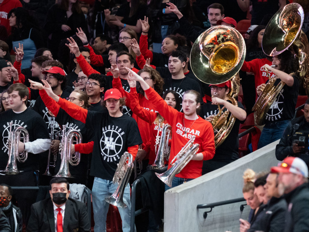 The UH spirit band brings plenty to the party. (Photo by F. Carter Smith)