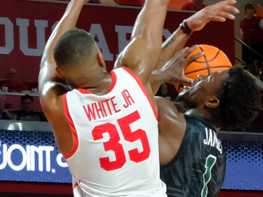 University of Houston forward Fabian White Jr. always brings the intensity. (Photo by F. Carter Smith)