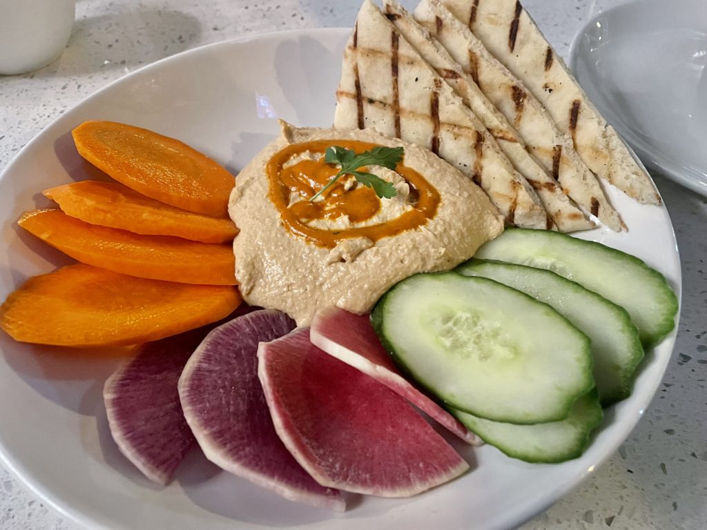 The hummus is almost too pretty to eat. Photo by Courtney Dabney.