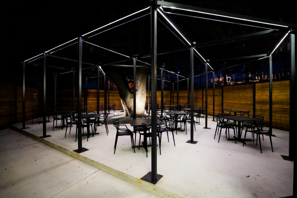 The 2,200 square foot patio at Juliet can seat up to 40 outdoor enthusiasts. (Photo by In-House Social)