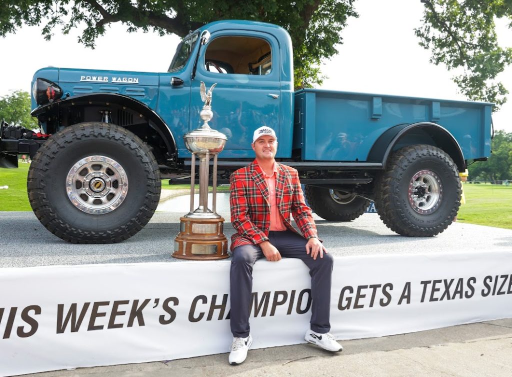 Fort Worth Spring Events Festivals  – Charles Schwab Callenge’s 2021 winner Jason Kokrak collects his Texas-sized trophy