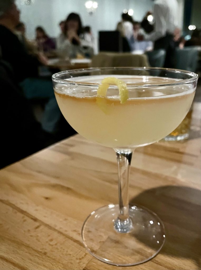 The namesake Fitzgerald is a prohibition era masterpiece with gin and lemon at The Fitzgerald. Photo by Courtney Dabney.