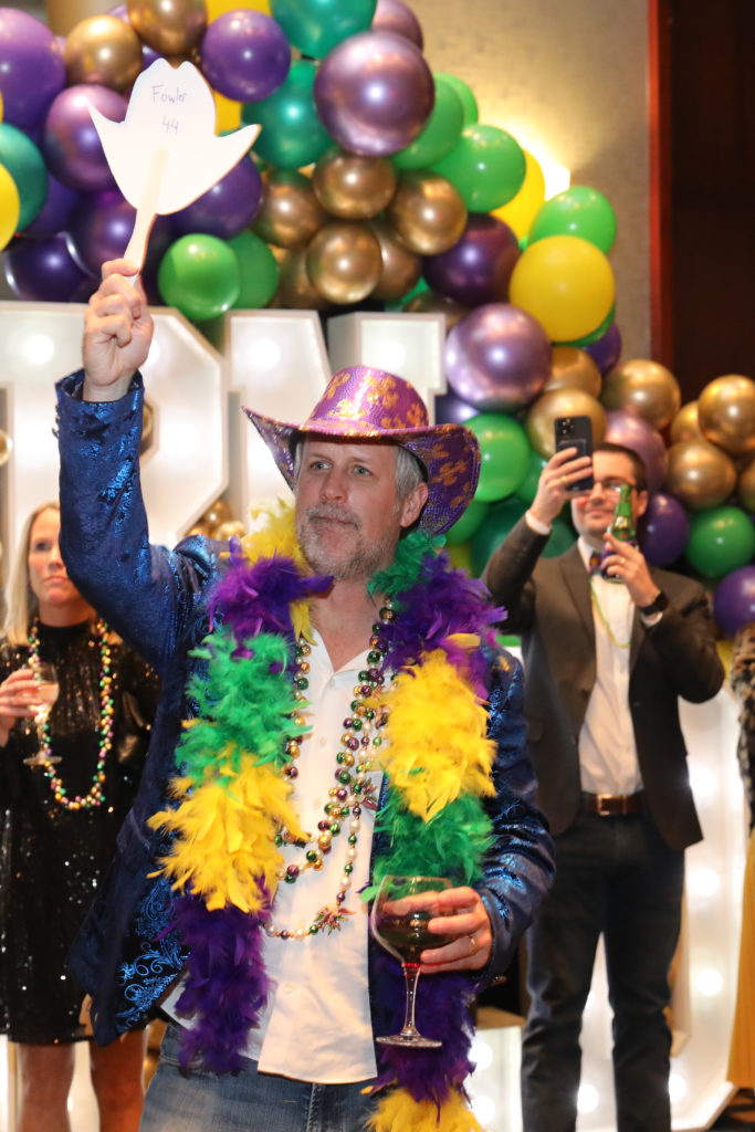 Fritz Fowler at the Mardi Gras Texas Style Turn It Gold gala. (Photo by Priscilla Dickson)