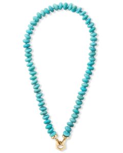 Harwell Godfrey Turquoise Bead Gold Hexagon Foundation Necklace