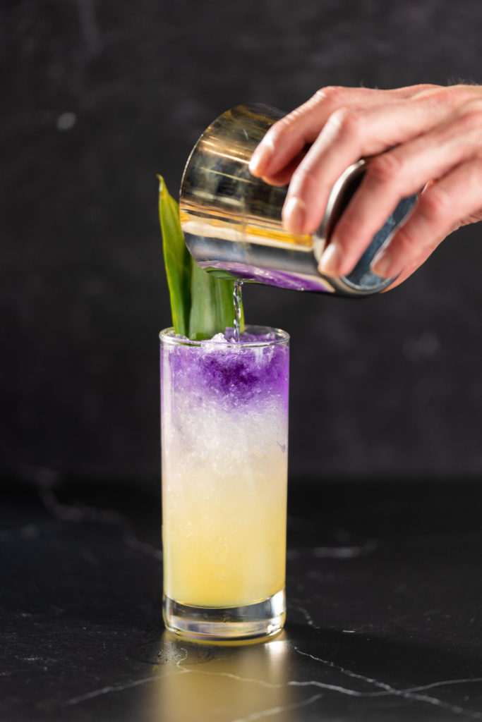 The Lolita is another popular cocktail at Wits. It includes elderflower which transforms the drink's color before your eyes. (Photo by Kathy Tran)