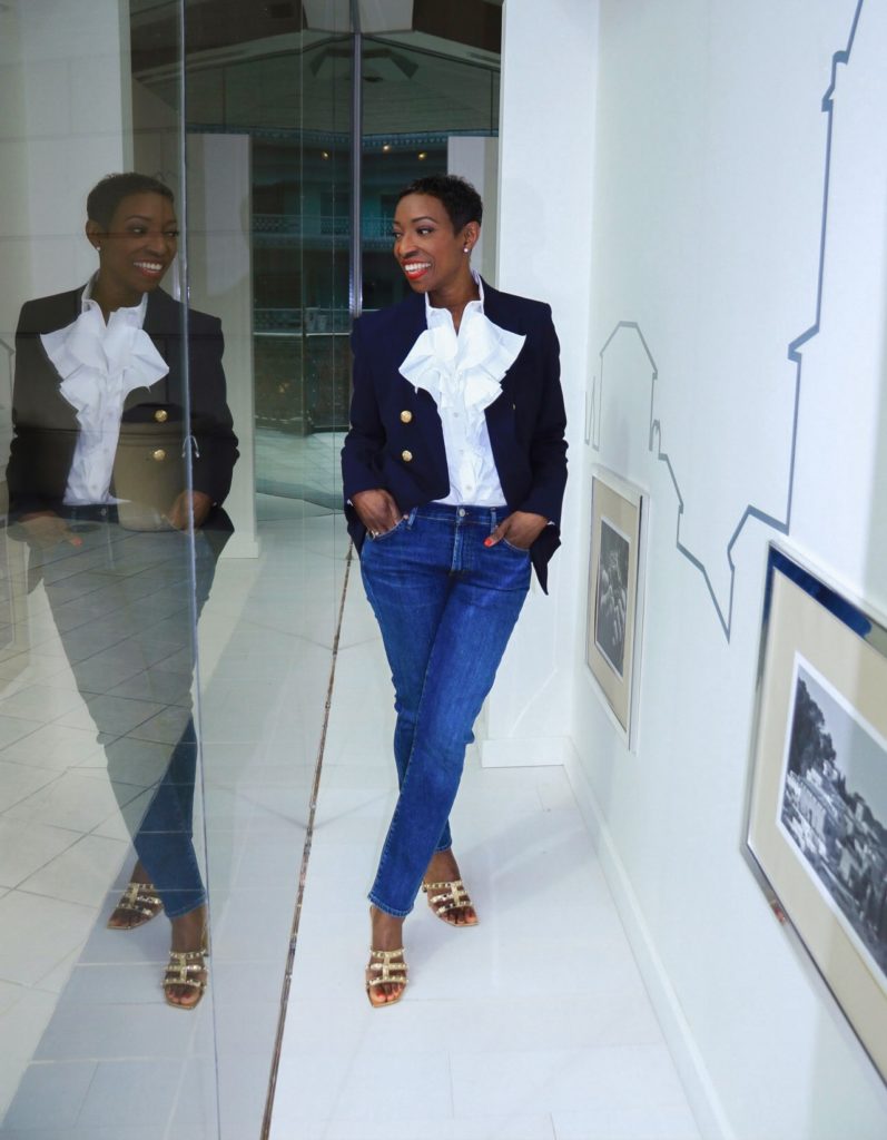 Channel simple sophistication with this look from Stanley Korshak.