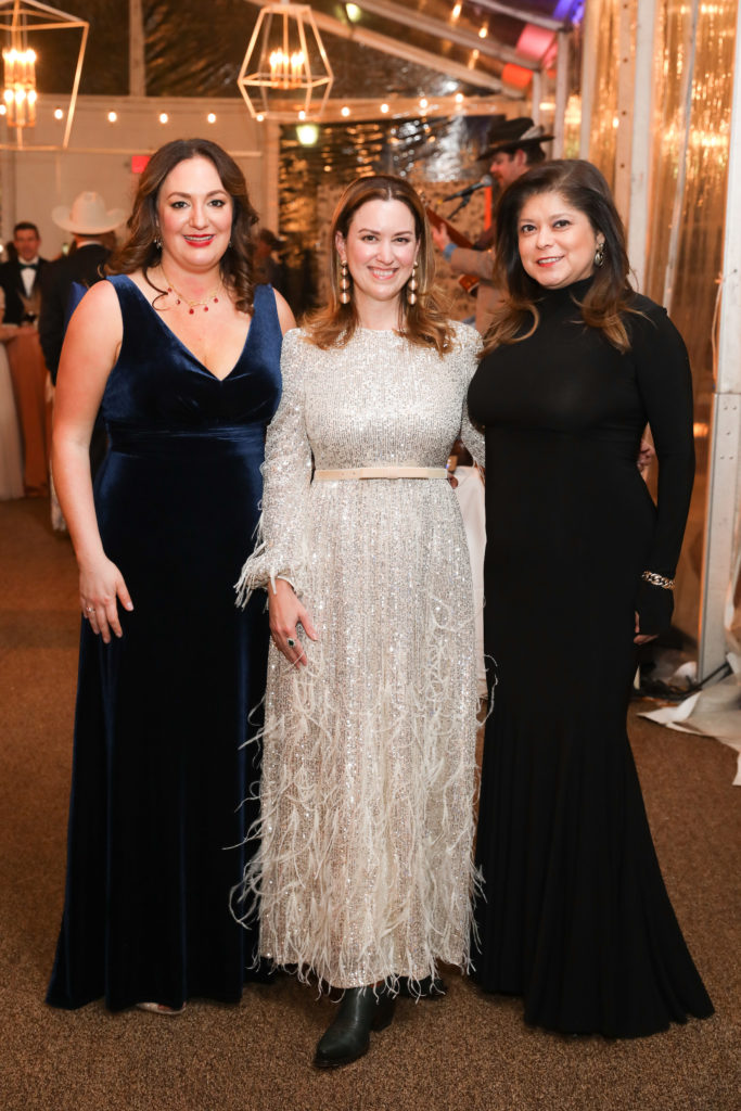 Mitra Woody, Jennifer Howard, Marcy de Luna at the Junior League of Houston Charity Ball. (Photo by Priscilla Dickson)