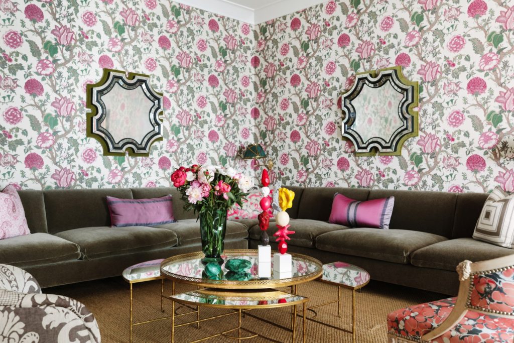 Casa Branca Audrey wallpaper and Varese cotton velvet to the trade at James showroom