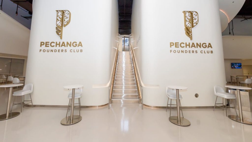 The exclusive Pechanga Founder's Club entrance at SoFi Stadium gives a sense of what's inside.