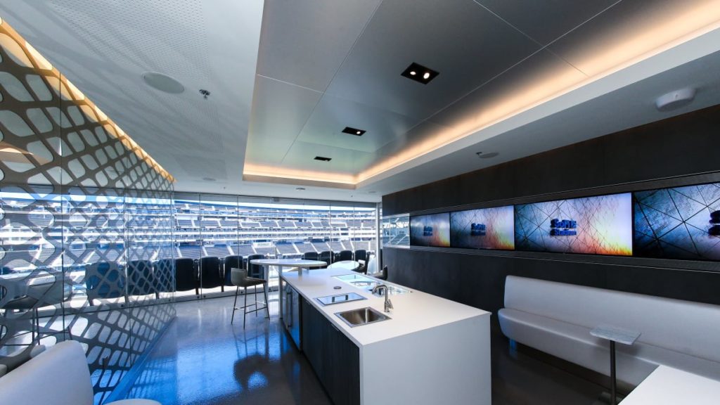 A look inside one of SoFi Stadium's luxury suites.