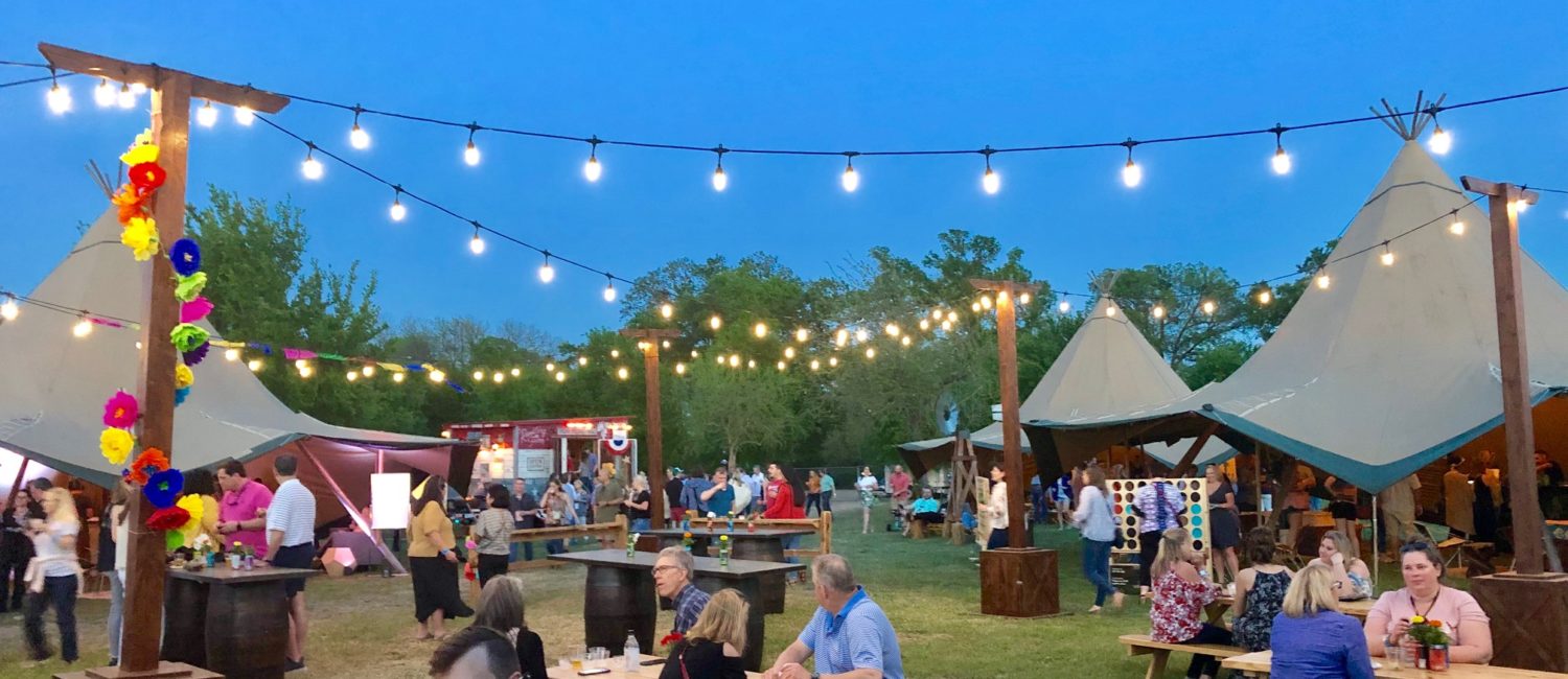 Fort Worth Food + Wine Festival, tee pee tents and string lights. Photo by Courtney Dabney.