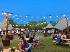 Fort Worth Food + Wine Festival, tee pee tents and string lights. Photo by Courtney Dabney.