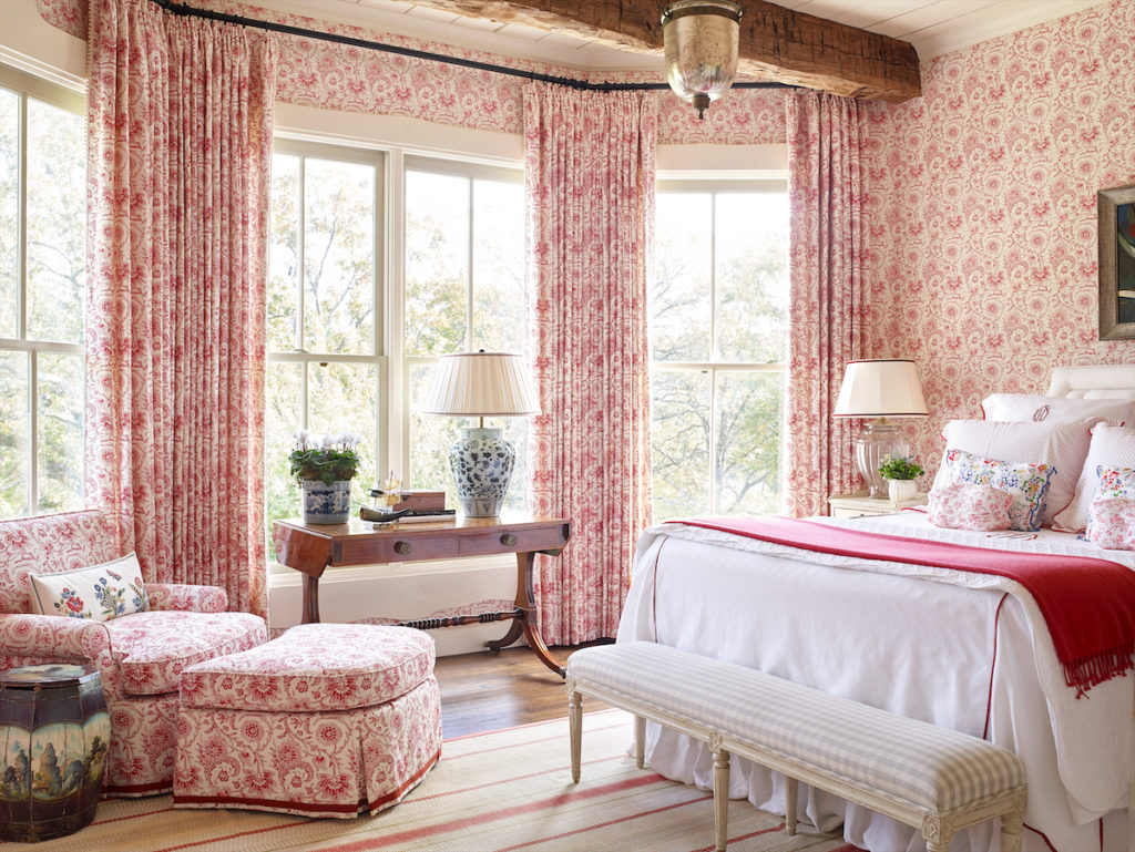 Comfortable and durable upholstery fabrics are in floral and check cotton prints and linens that feel especially fresh in spring and summer when the house is used the most. (Photo by Tria Giovan)