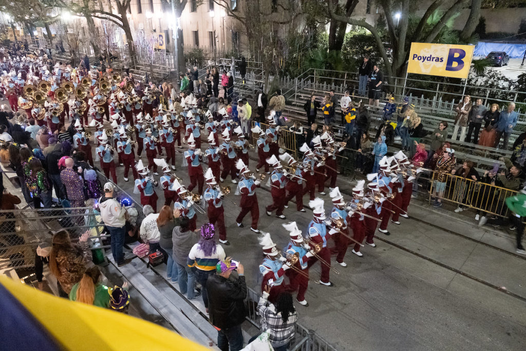 The Talladega Marching Band  in the Krewe of Hermes New Orleans Mardi Gras parade. (Photo by Daniel Ortiz)