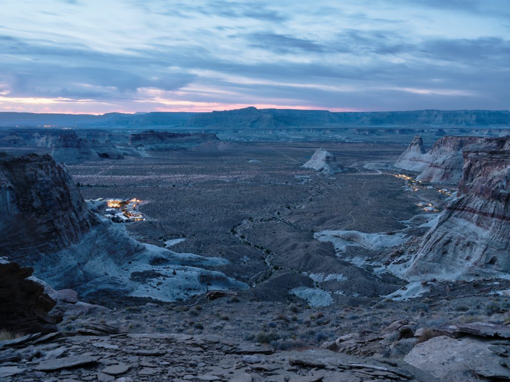 Just a five minute drive from the main campus of Amangiri, Camp Sarika is a collection of 10 tented pavilions set within the rock formations. (Photo courtesy of Amangiri)