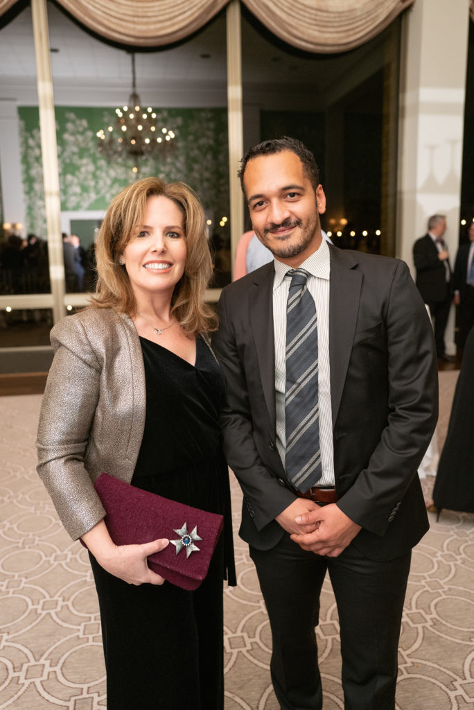 Catherine Evans, Hamad Al-Abdulla at Preservation Houston's Good Brick Awards dinner.