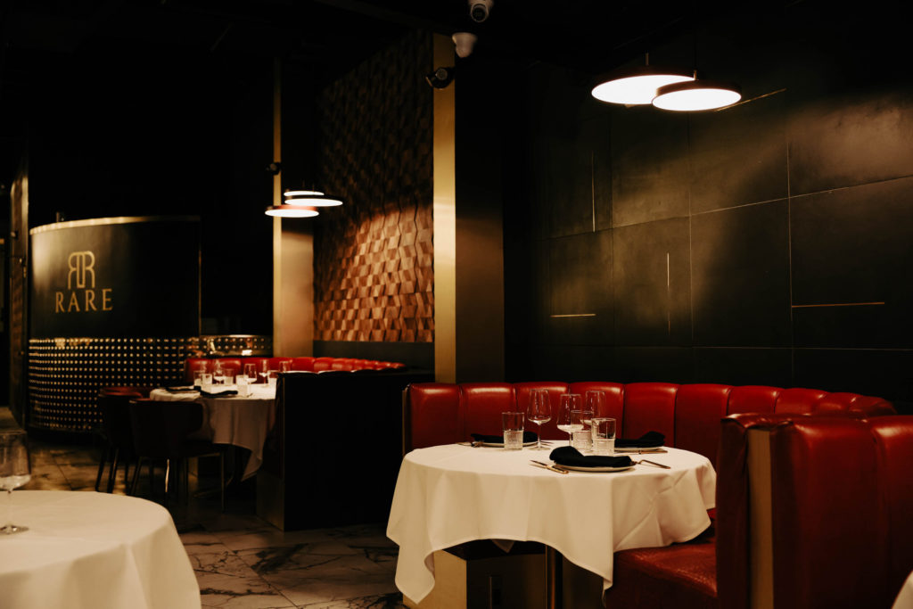 The dramatic dining room of Rare on Washington Avenue. (Photo by JRMH)