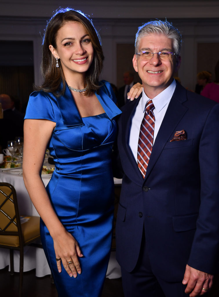Emcee Kaitlyn Monte, Steve Vetrano at the Avondale House dinner Dave Rossman photo)