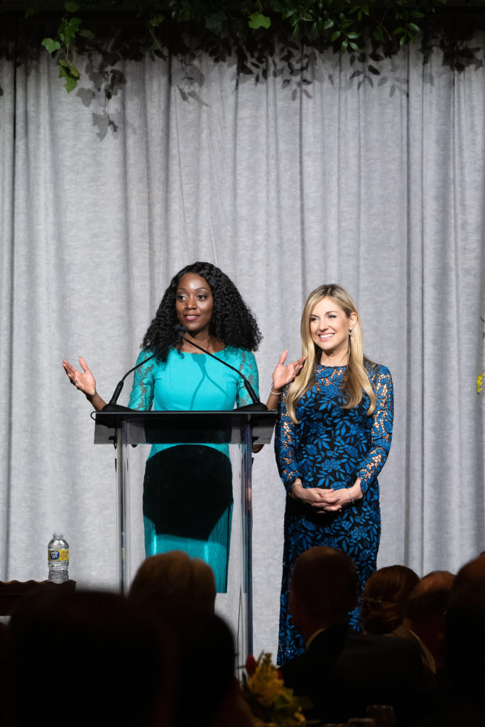 Preservation Houston Cornerstone Award dinner emcees Briana Conner and Katherine Whaley.