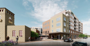 Fort Worth Public Market – The Harden will breath new life into the circa 1930 Public Market and connect downtown to the Southside. Rendering by BOKAPowell Architects.