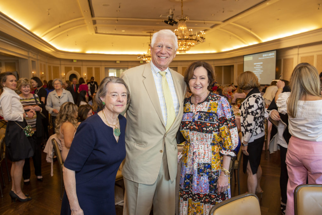 Flo McGee, Wade Upton, Liz Rigney at The Rose luncheon