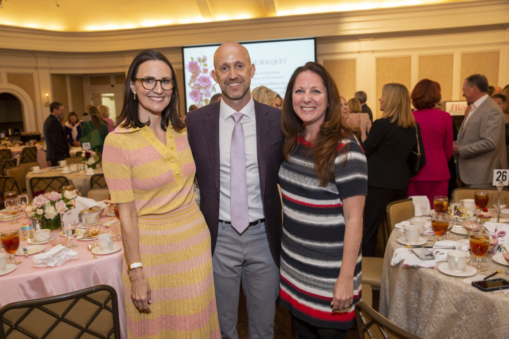 Kate Stukenberg, Mike Mahlstedt, Lindsey Brown at The Rose luncheon