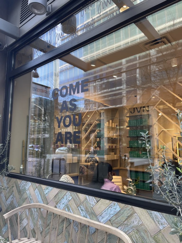 The JVN Hair Pop Up Salon during SXSW welcomed visitors with the signature "Come as You Are" slogan. 