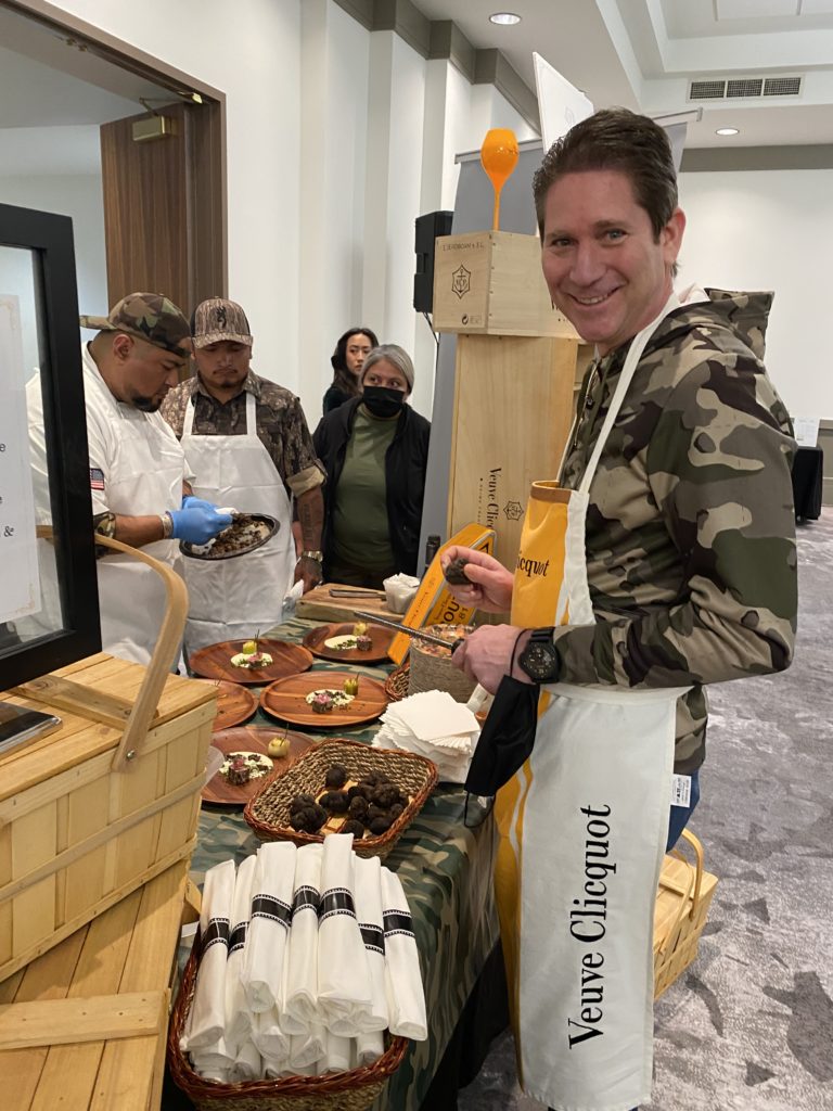 a'Bouzy owner Shawn Virene assisting chef Jose Ruiz with his Truffle Masters competition entry. (Photo by Shelby Hodge)