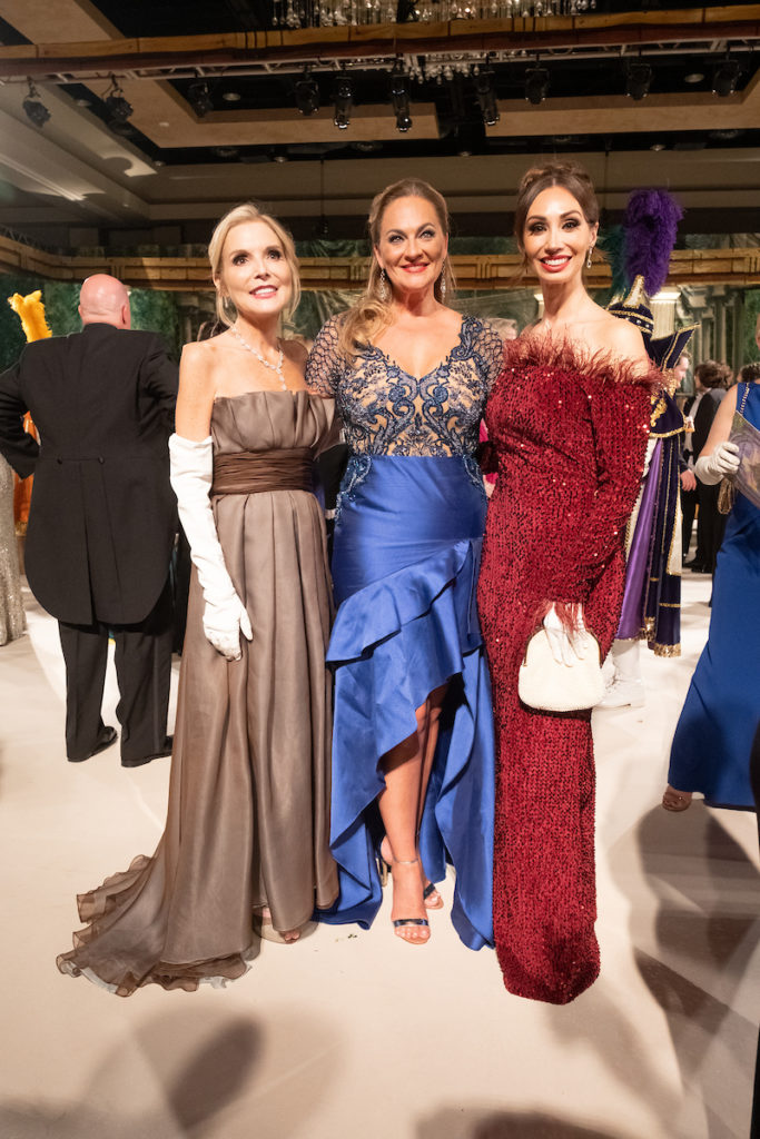 Kristen Cannon, Rachel Regan, April Salazar at the Krewe of Hermes gala (Photo by Daniel Ortiz)